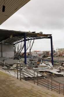 Exemplo de infraestrutura destruída pelo mau tempo